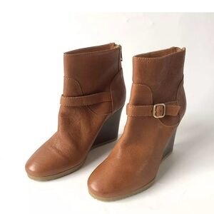 J CREW EMMITT back zip wedge ankle boots 8.5